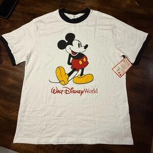 Authentic Walt Disney World Mickey Classic Ringer Tee - Size L - NWT